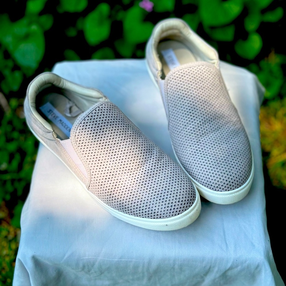 Steve Madden Grey Slip-Ons Size 10! Like New!